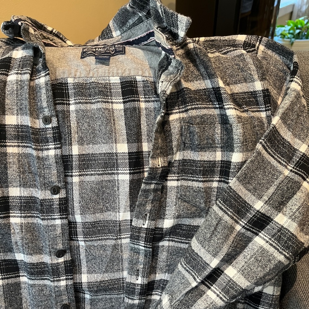 Black and grey high quality flannel